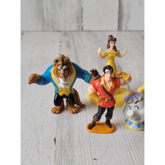 Beauty Beast playset Gaston Mrs pot Bell Disney toy figure - Picture 2 of 11